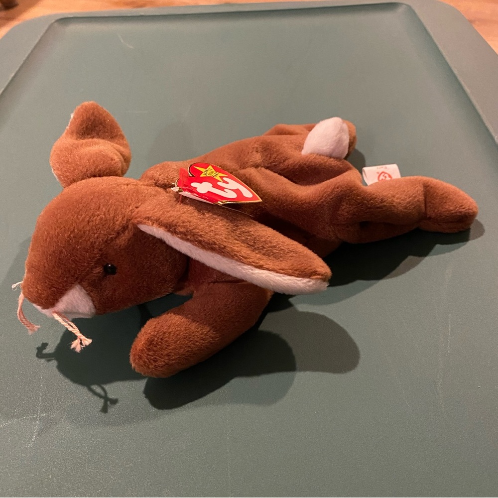 NWT BEANIE BABY - “Ears” Bunny, kept in collectible case.